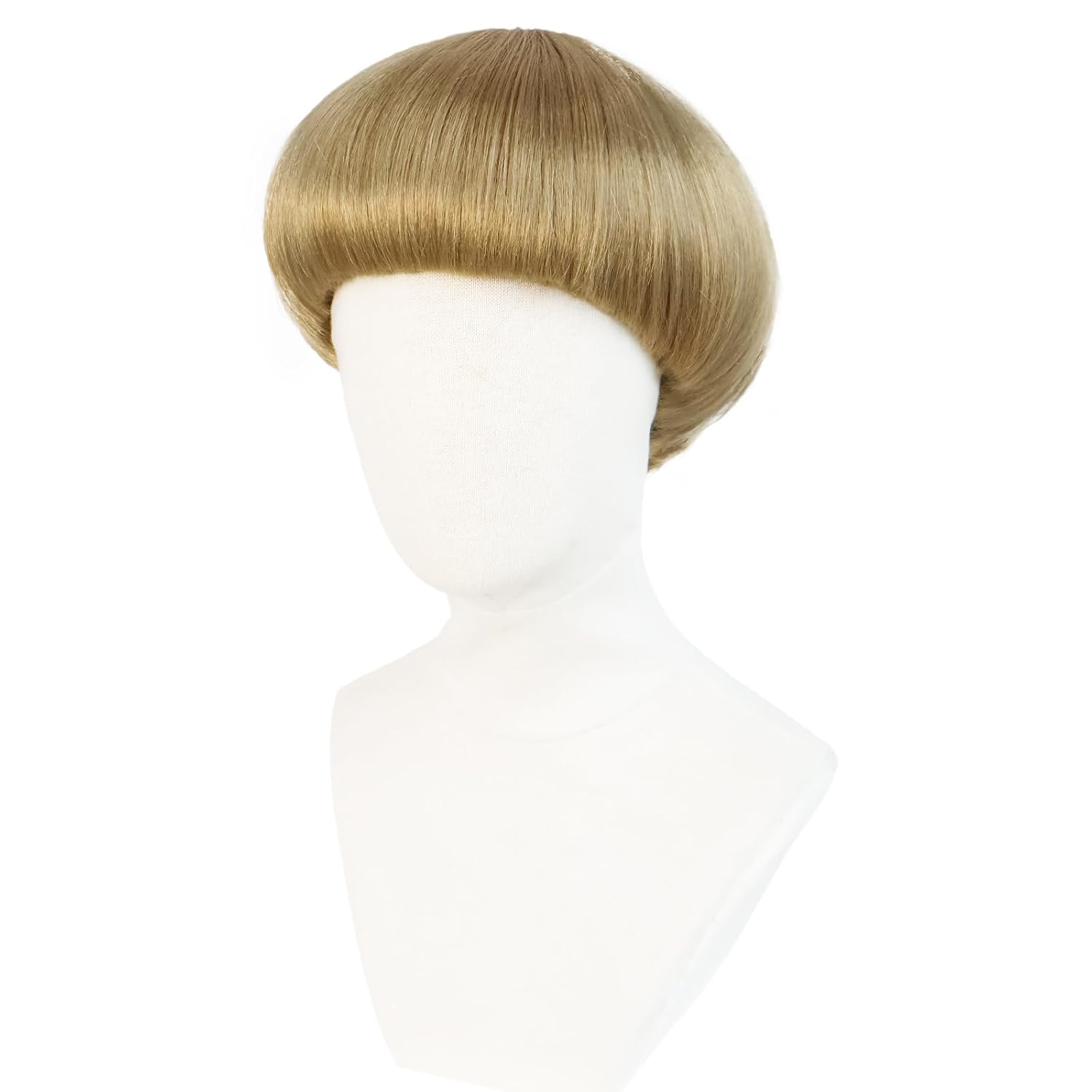 Short Blonde Bob Wig With Bangs Mushroom Wigs For Men 60s 70s Bowl Cut Wigs For Women Men Blond Bob For Cosplay Funny Wig For Party Outfit Anime_voghion.com