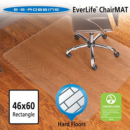 

ES Robbins EverLife Hard Floor Rectangle Vinyl Chair Mat, 46 by 60-Inch, Clear