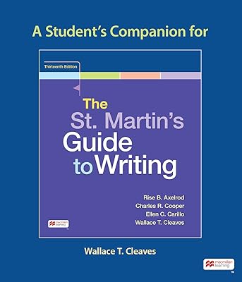 A Student's Companion for The St. Martin's Guide to Writing