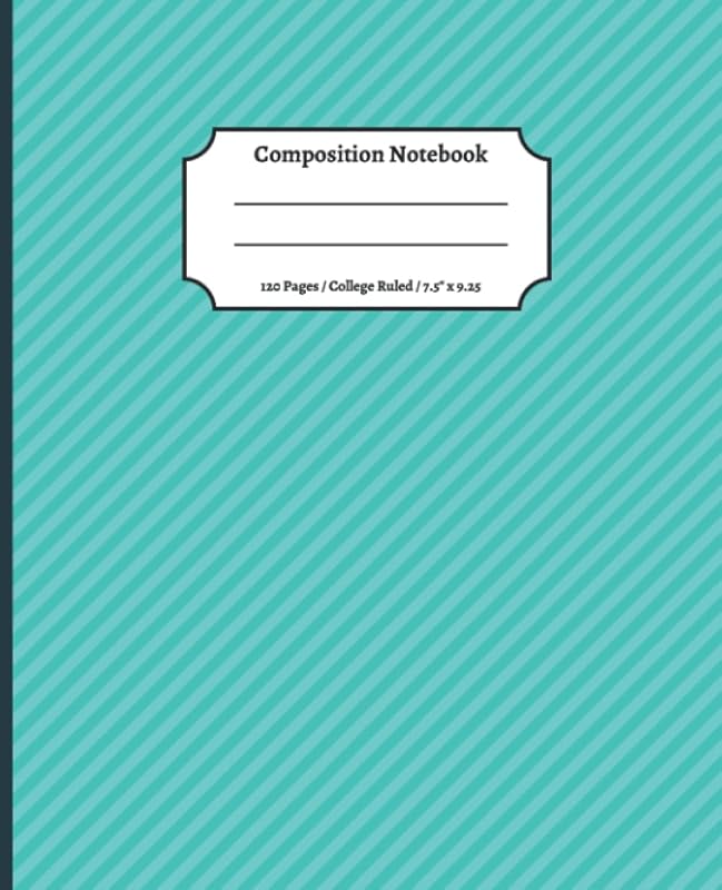 Composition Notebook | College Ruled Notebook: 120 Pages Aesthetic Notebook | Cute Composition Notebooks College Ruled (Medium Ruled, 7.1 mm spacing) | School Supplies by Eli Saliba
