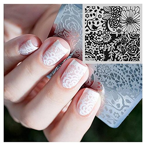 NICOLE DIARY Nail Art Stamp Template Flourishing Image Stamping Plate NDP-106