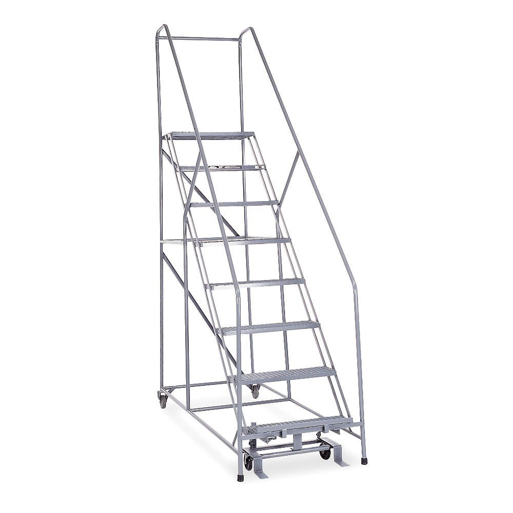 

Rolling Ladder, Assembled, Handrail, Platform 80 In H