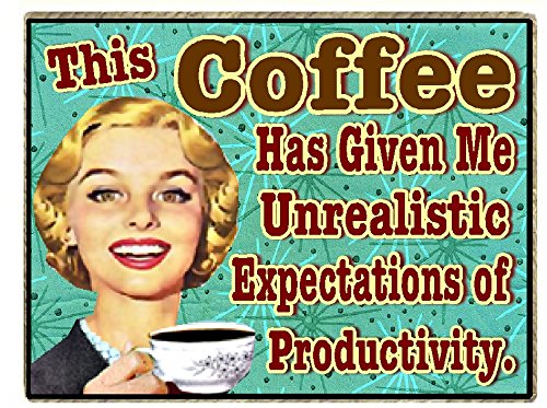 Coffee Gifts Funny Unrealistic Expectations of Productivity Funny Retro Refrigerator Magnet