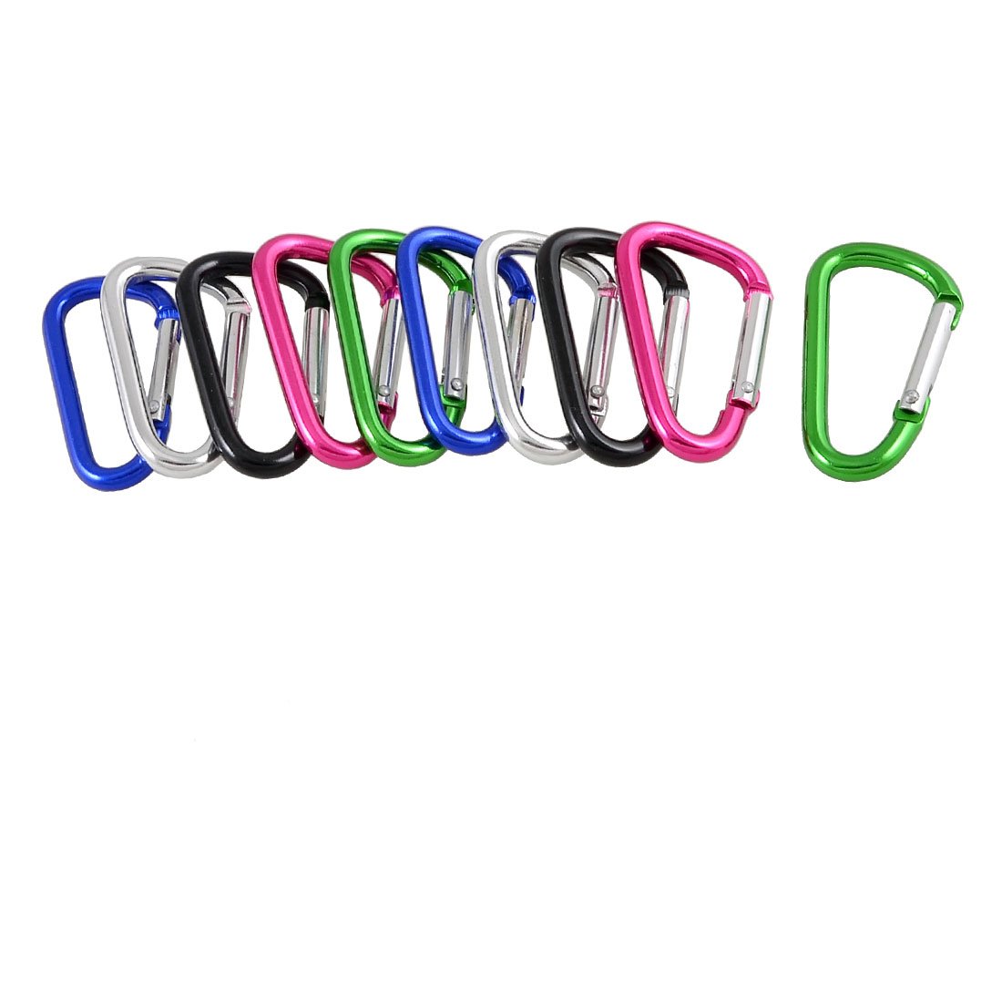 

10 Pcs Colorful D Shaped Aluminum Alloy Carabiner Keychain