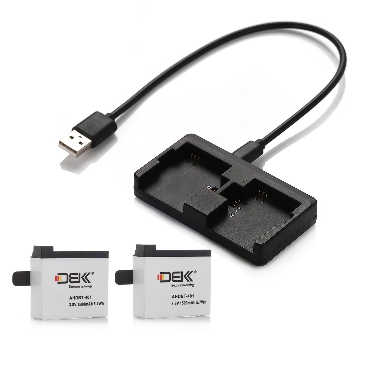 

DBK® 2 Pack Gopro Hero 4 Li-ion High Capacity 1500mAh Rechargeable Replacement Batteries with Multifunctional Dual Charger for With Multifunctional Dual Charger for GoPro Hero 3 3+ GoPro HERO4,GoPro AHDBT-401, AHBBP-401