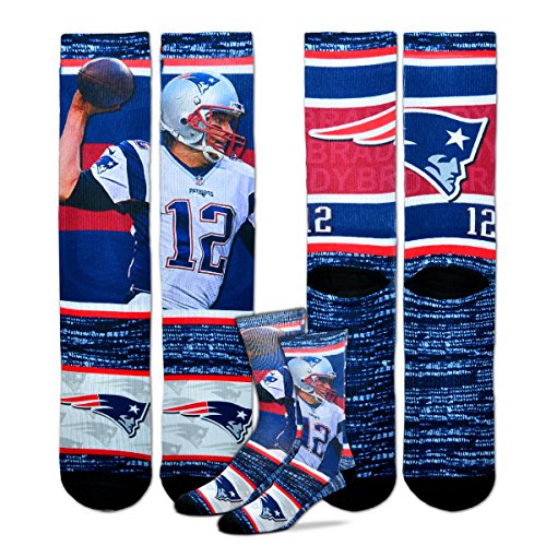 For Bare Feet New England Patriots Tom Brady NFL Drive Socks
