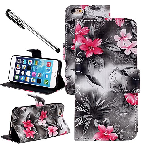 For Apple iPhone 6 Plus/ 6S Plus (5.5 inches), Urvoix(TM) Elegant Floral Flower Wallet Flip PU Leather Hard Case Cover - Stand Feature - Card Slots - Magnetic Closure (NOT for iPhone 6)