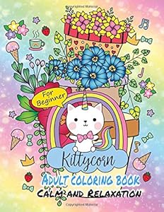 KIttycorn Adult coloring book Calm and Relaxation for Beginner