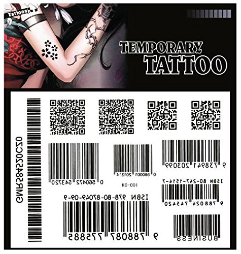 SYZ Beauty Waterproof Temporary Tattoos Barcode Pattern QR Code Pattern Tattoos