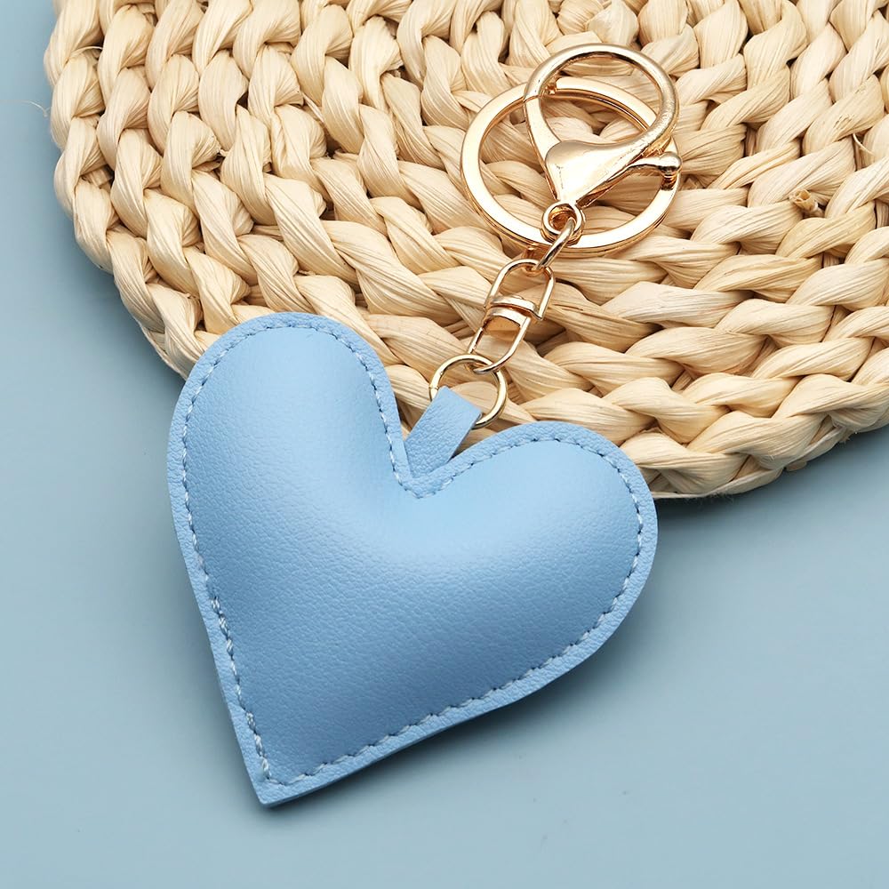 Portachiavi in ​​pelle con ciondolo a forma di cuore per borsa da donna, accessorio portachiavi carino_voghion.com