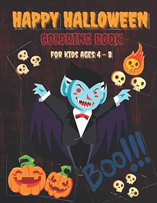 HAPPY HALLOWEEN - Coloring Book For Kids Ages 4-8: 50 Unique Designs, Vampires, Witches, Bats and More For Kids