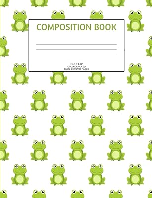 Composition Book: Frogs; college ruled; 100 sheets/200 pages; 7.44" x 9.69"