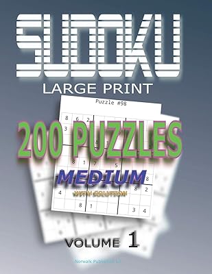 Sudoku Puzzles Medium: 200 Sudoku Medium, Volume 1 With Solution (Crazy For Sudoku)