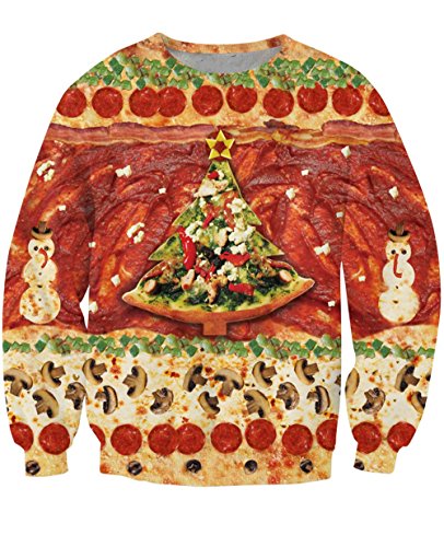 Uideazone Unsiex 3D Printed Ugly Christmas Pullover Sweatshirts X-mas Shirt