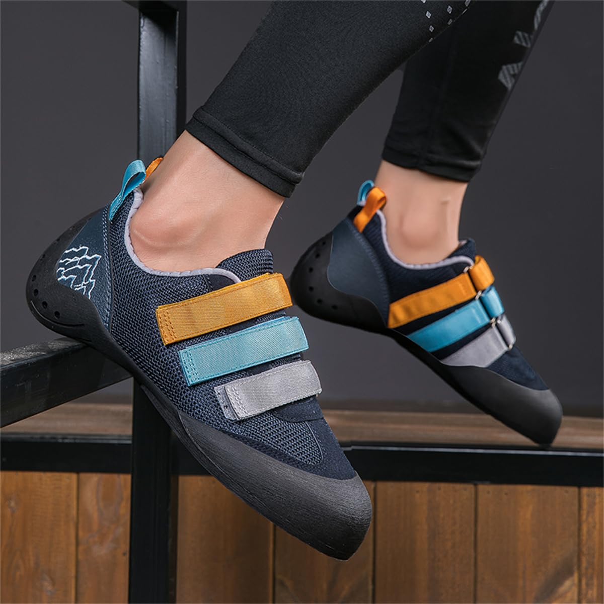 Ladies Rock Climbing Trainers Hook & Loop Non Slip Wall Climbing Training Shoes Casual Comfort Bouldering Sneakers_vogvips.com