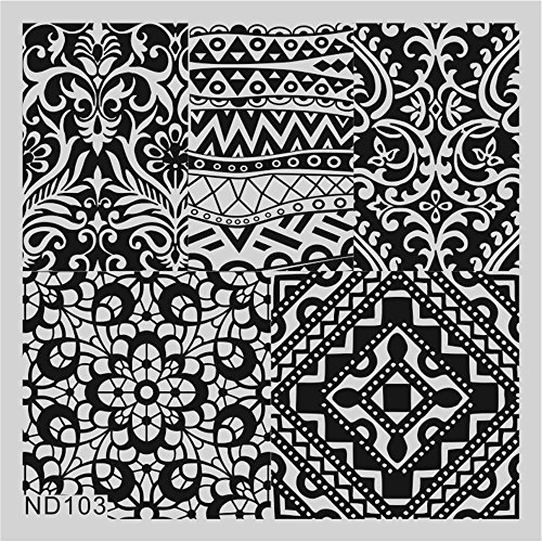 NICOLE DIARY Square Nail Art Stamp Template Image Stamping Plate NDP-103