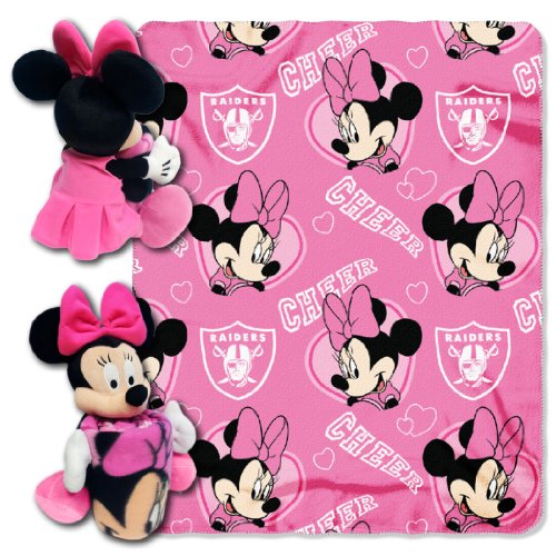 NFL Oakland Raiders Minnie Cheerleader 40x50-Inch Throw with 14-Inch Hugger