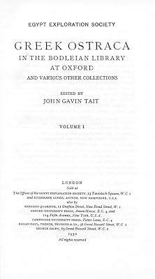 Greek Ostraca in the Bodleian Library at Oxford and Various Other Collections (Graeco-Roman Memoirs) (Greek Edition)