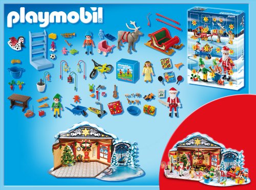 PLAYMOBIL 5494 – Adventskalender, Weihnachtsmann beim Geschenke packen