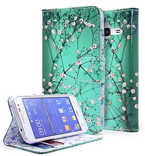 Galaxy On5 Case, Galaxy On 5 Case, NageBee - Premium PU Leather Flip Fold Wallet Pouch Case for Samsung Galaxy On5 (Wallet Plum Blossom)