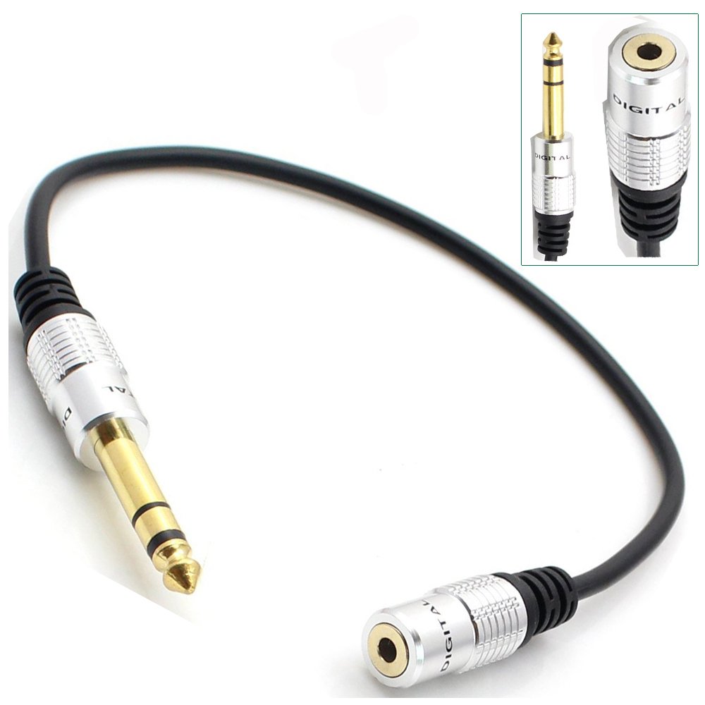 

Raysun® Gold Plated 6.35mm Male to 3.5mm Female Stereo Adapter Cable - 1/4 Inch to 3.5mm Audio Adapter Cable