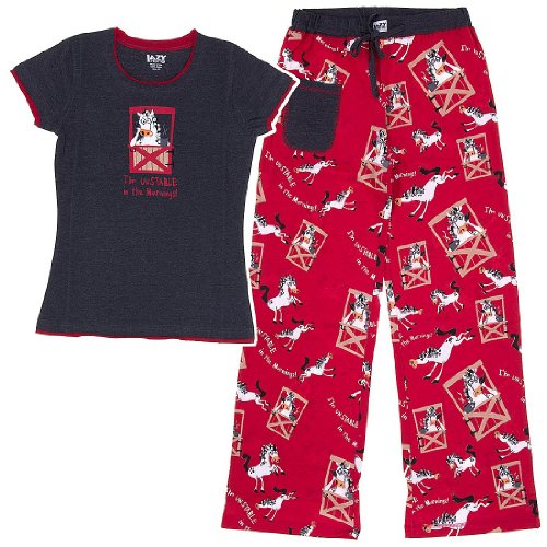 Lazy One Women's Unstable in the Morning Fitted Pajama Tee