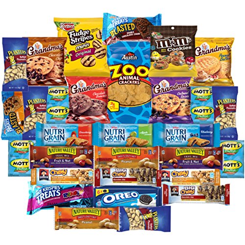 Yummy Snacks Care Package Includes Cookies, Candy & Bars Assortment (30 Count)