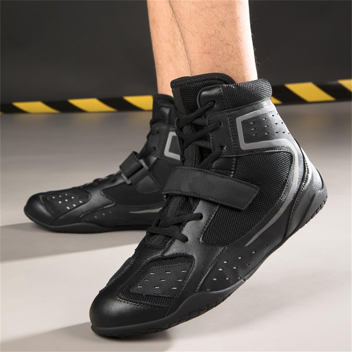 Men's Boxing Shoes High Top Squat Kickboxing Shoes Lightweight Wrestling Boots Sparring Unisex's Competition Footwear_vogvips.com