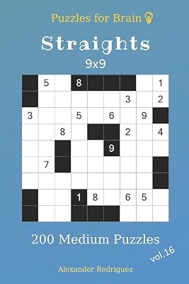 Puzzles for Brain - Straights 200 Medium Puzzles 9x9 vol.16