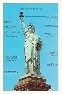 Vintage Journal Statue of Liberty with Dimensions, New York City (Pocket Sized - Found Image Press Journals)