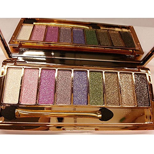 Eshion Women Waterproof Makeup Glitter Eyeshadow Palette with Brush