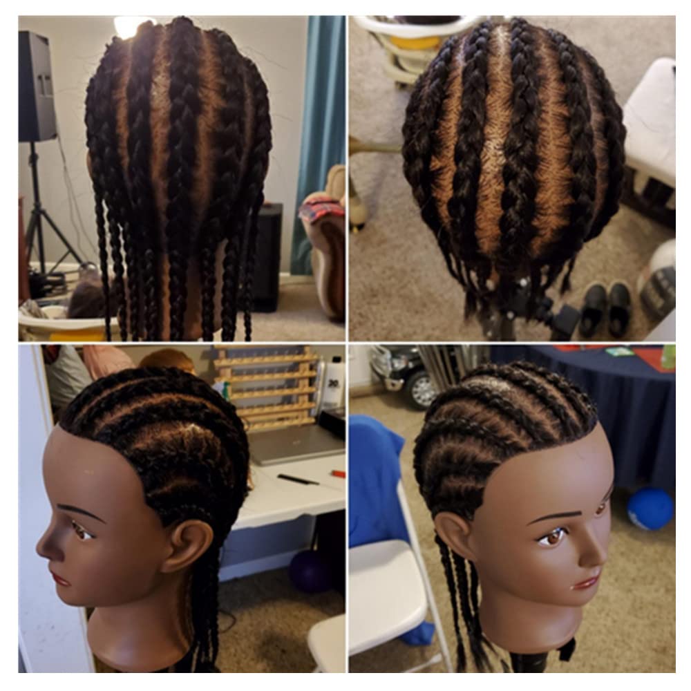 Testa di manichino 100% capelli veri, 16-18 pollici, testa da addestramento per parrucchieri e per la pratica di styling, testa di bambola per cosmetologia e per esercitazioni di trecce._voghion.com