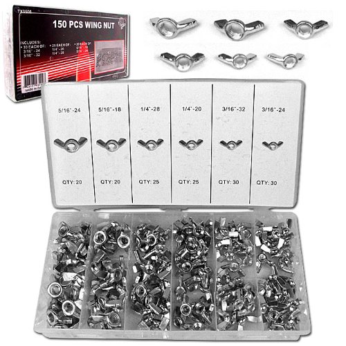 Algopix Similar Product 3 - 150 Piece Wing Nut Hardware Assortment