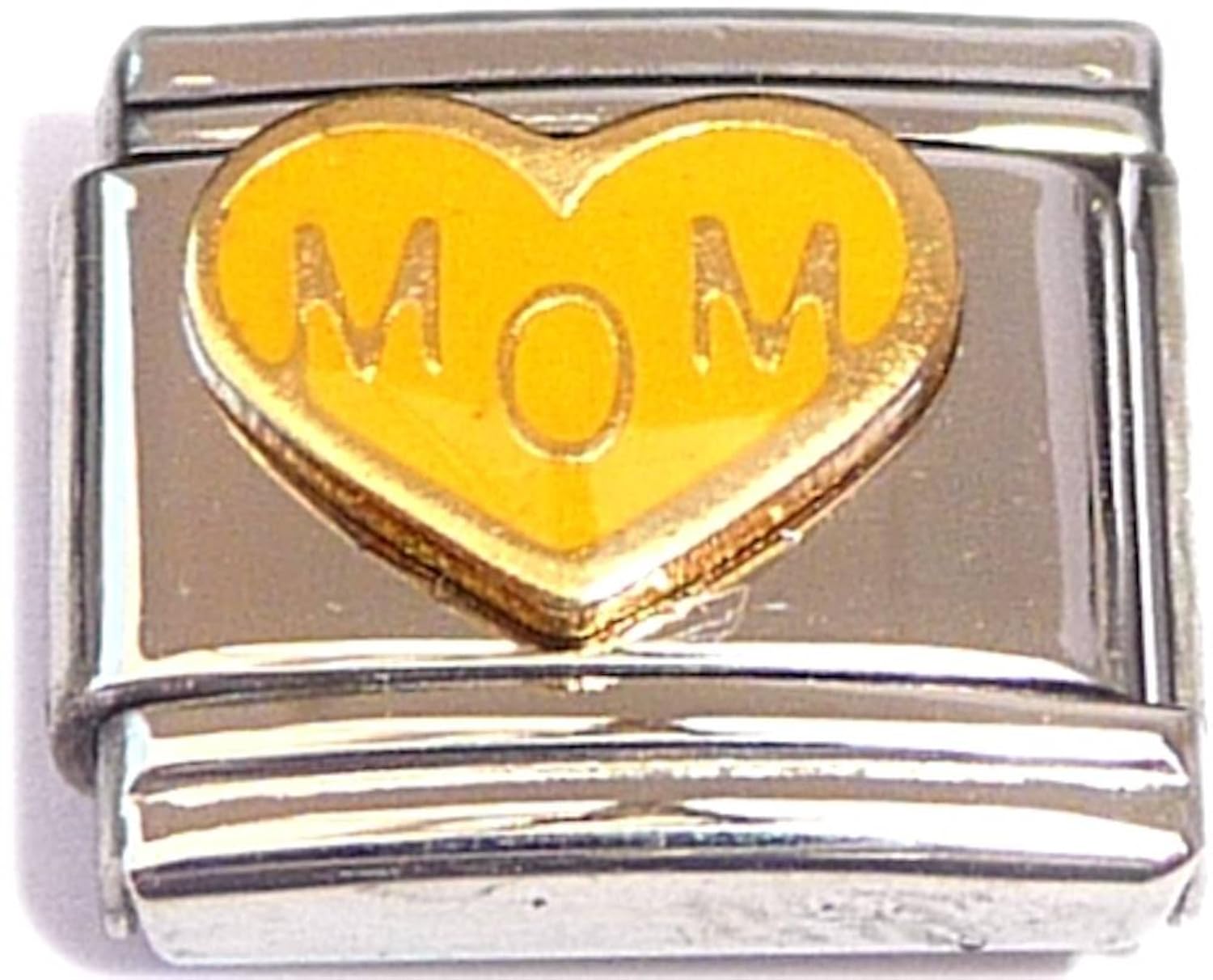 

Mom On Yellow Heart Italian Charm Bracelet Jewelry Link