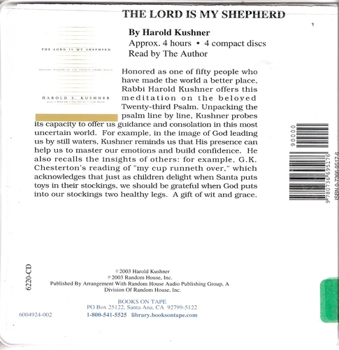 The Lord Is My Shepherd: Healing Wisdom of the Twenty-Third Psalm by Harold S. Kushner