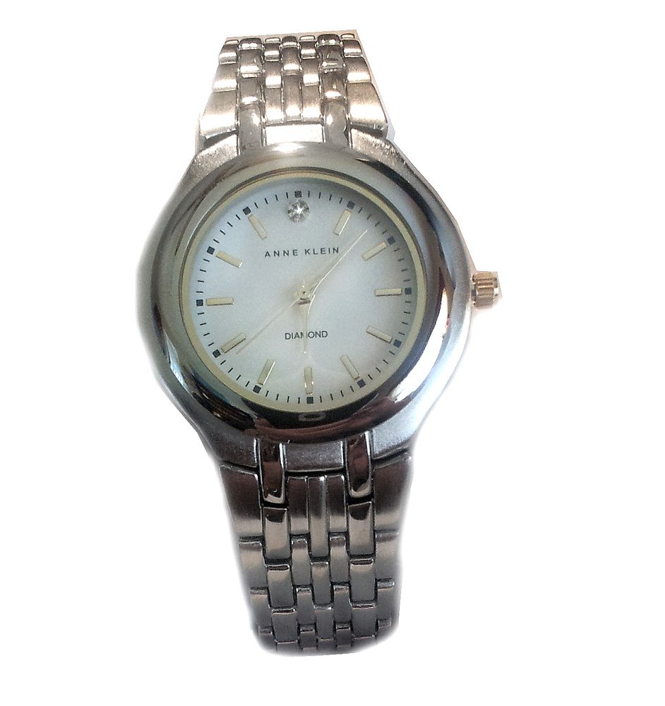 anne klein stainless steel two tone genuine diamond accent women