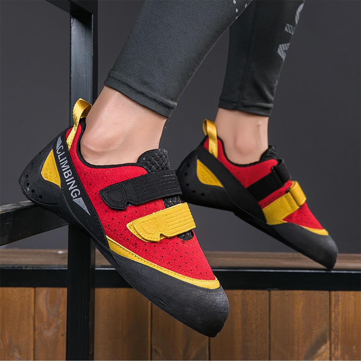 Kids Teenagers Beginner Rock Climbing Shoes For Sport & Gym, Ladies Lightweight Breathable Mesh Indoor Bouldering Shoes_vogvips.com