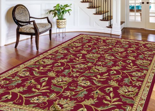 

Universal Rugs 4960 Laguna Round Transitional Area Rug, 7-Feet 10-Inch, Red