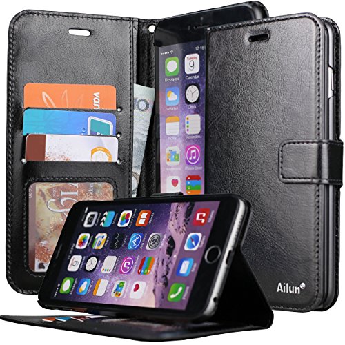 iPhone 6S Plus Case,iPhone 6 Plus Case,[5.5 inch]By Ailun(TM),Card Holder Case,PU Leather Case,Wallet Case,Flip Case Cover[Black]