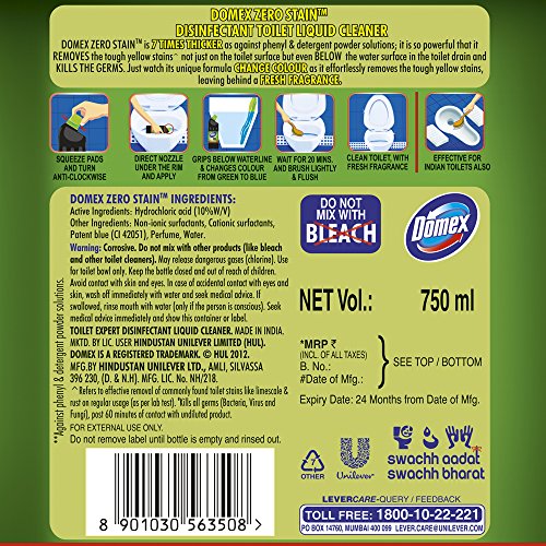 Domex Zero Stain Toilet Cleaner - 750 ml (Lemon Power)