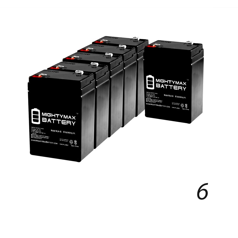 

ML4-6 - 6V 4.5AH New Battery for Hubbell 0120255 or Dual-Lite 12-255 - 6 Pack - Mighty Max Battery brand product