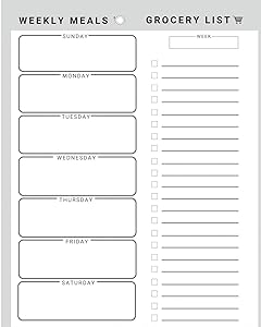 Weekly Meals Grocery List: Cooking Gifts Presents for Men Women Who Love to Bake Cook