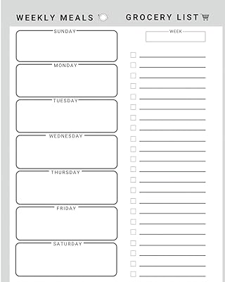 Weekly Meals Grocery List: Cooking Gifts Presents for Men Women Who Love to Bake Cook