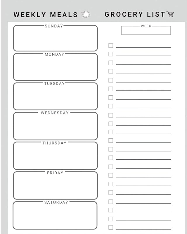 Weekly Meals Grocery List: Cooking Gifts Presents for Men Women Who Love to Bake Cook by Note-It Press