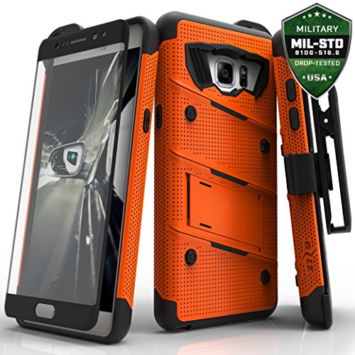 Samsung Galaxy Note 7 Case, Zizo Bolt Cover with [.33m 9H Tempered Glass Screen Protector] Included [Military Grade] Armor Case Kickstand Holster Belt