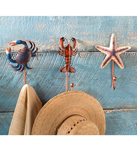 

Handcrafted Metal Sea Creature Hooks, Set of 3