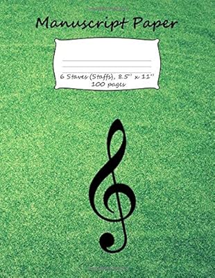 Manuscript Paper: High Quality Music Manuscript paper. Perfect for whole-sellers, retailers and of course students. Nice cover with 6 staves (Staffs) ... priced for students and professionals.