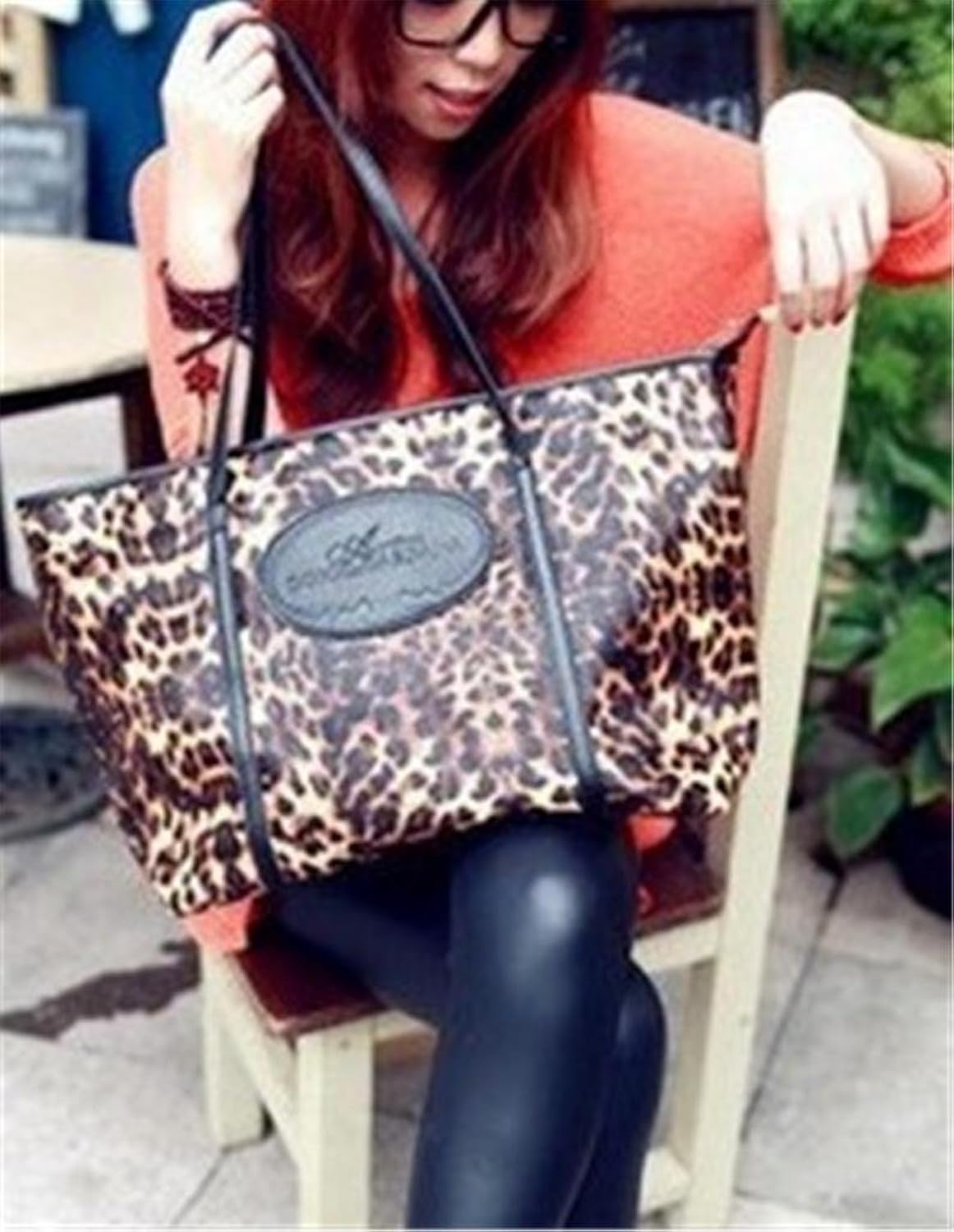 

Chic Korean Style Leopard PU Shopper Bag, Big Capacity Tote Bag BG0075