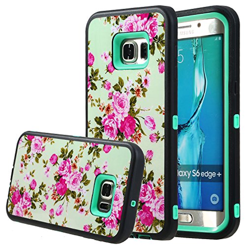 Galaxy S6 Edge Plus case , E LV Samsung Galaxy S6 Edge Plus Hybrid Armor Protection Defender Case Cover for Samsung Galaxy S6 Edge Plus - [FLOWER]
