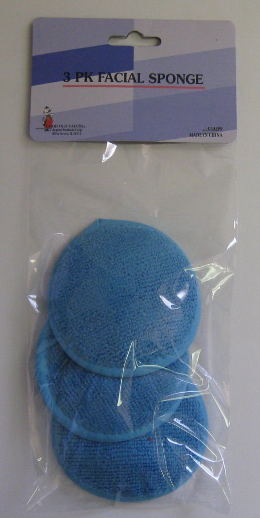

3 Pack Light Blue Microfiber Facial Sponge